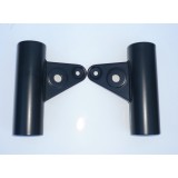 DRŽÁKY SVĚTLA - PÁR - ČERNÝ LAK - (NOVĚJŠÍ TYP JAWA 350/634 - PRAPORKY NAHORU)